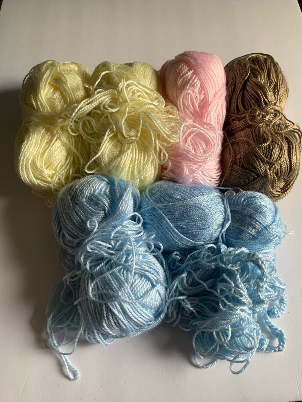 Pastel Yarn Bundle - Yellow, Pink, Brown, Light Blue